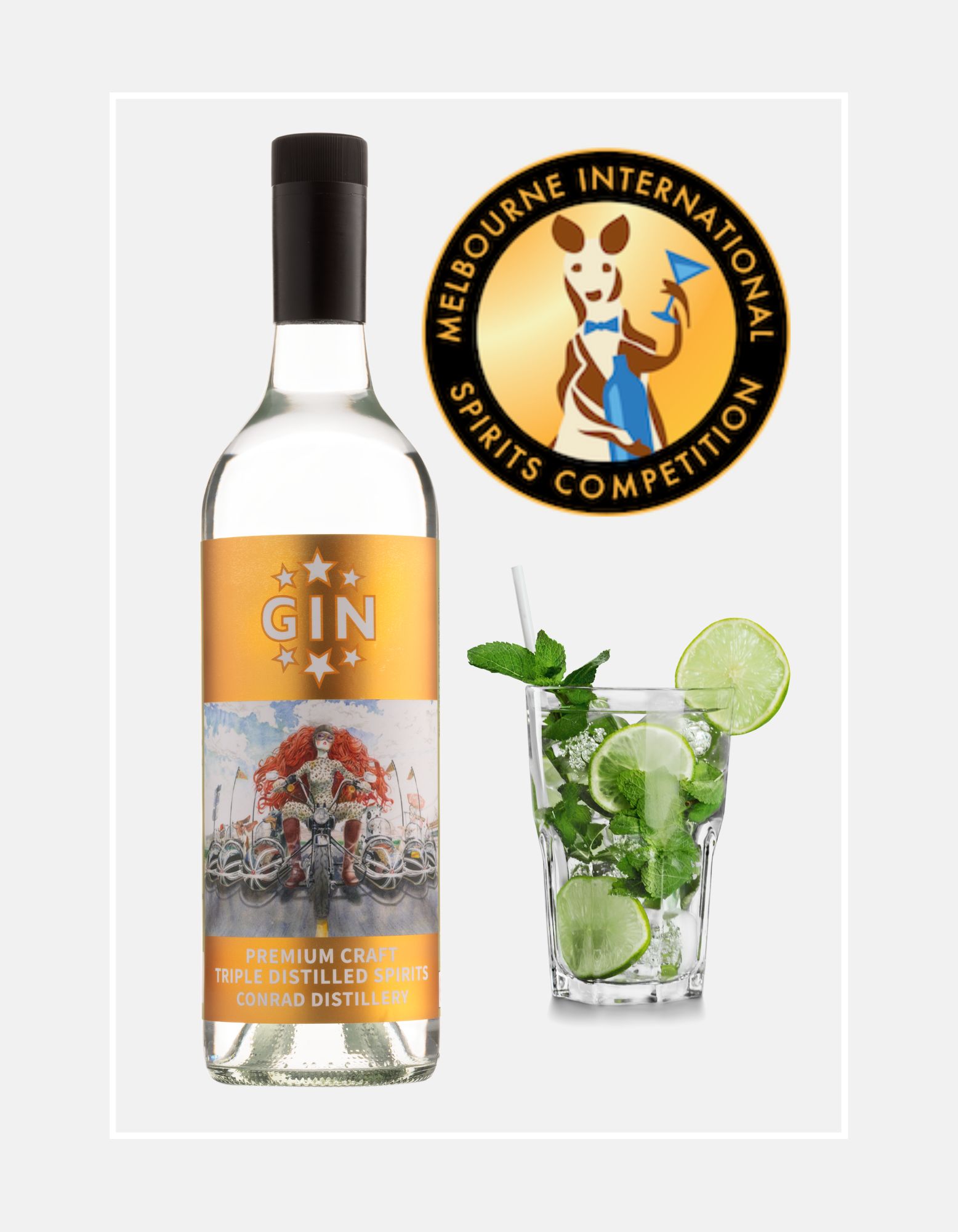 Conrad Distillery Gin with Awards