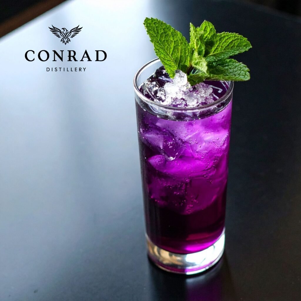 Black Rose Gin Highball – Purple Gin with Mint Garnish
