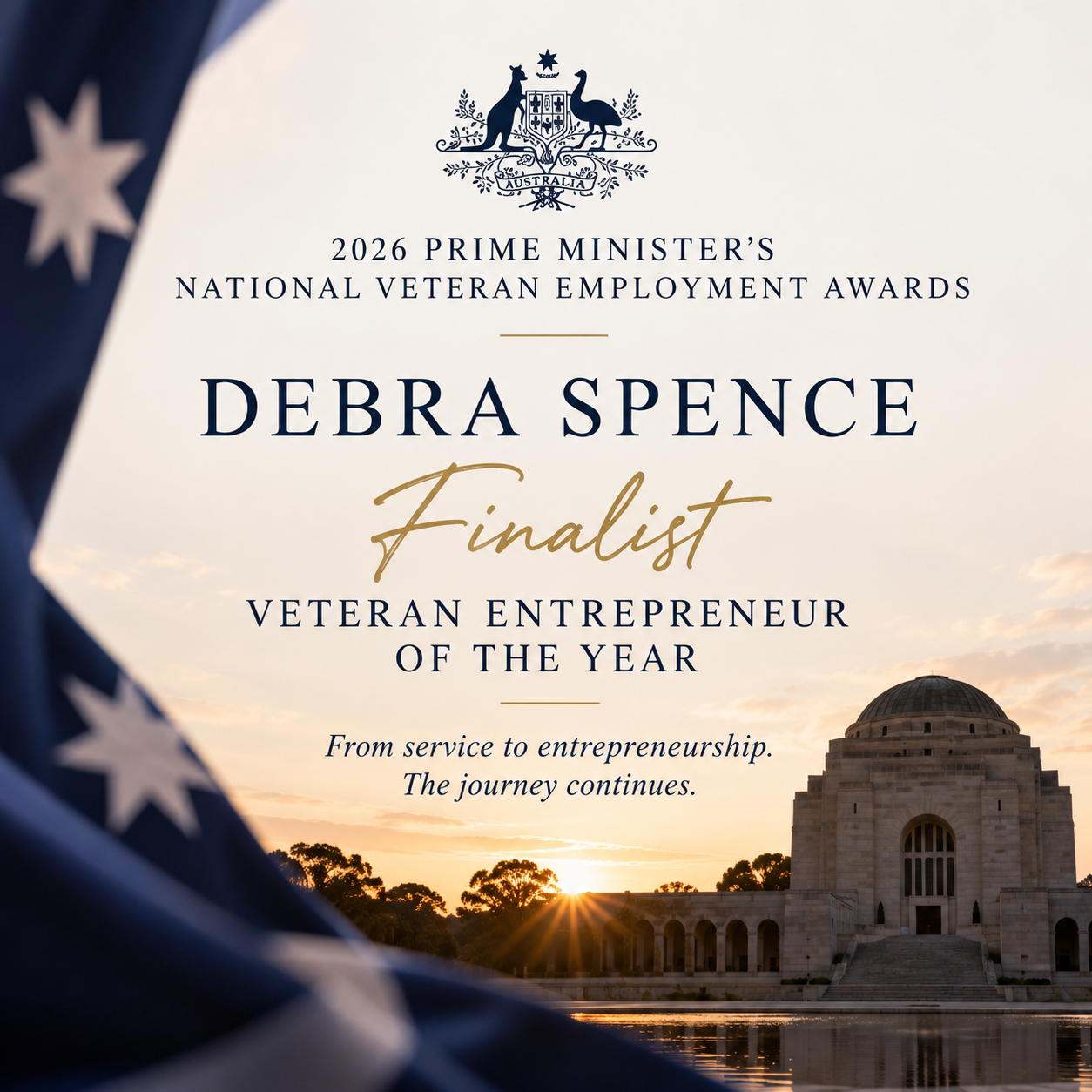 Debra Spence, Conrad Distillery founder and Master Distiller, named a 2026 Prime Minister’s National Veteran Employment Awards Veteran Entrepreneur of the Year finalist.